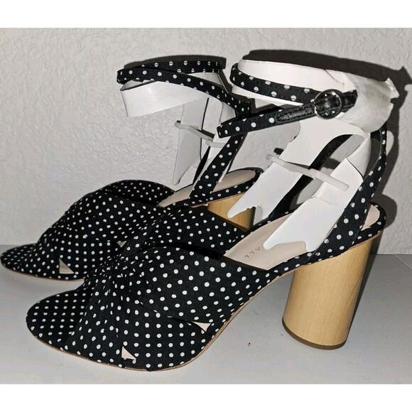 New! Loeffler Randall Tatiana Heeled Sandal Size 10 Blue Polka Dots MSRP $279 - Picture 4 of 11